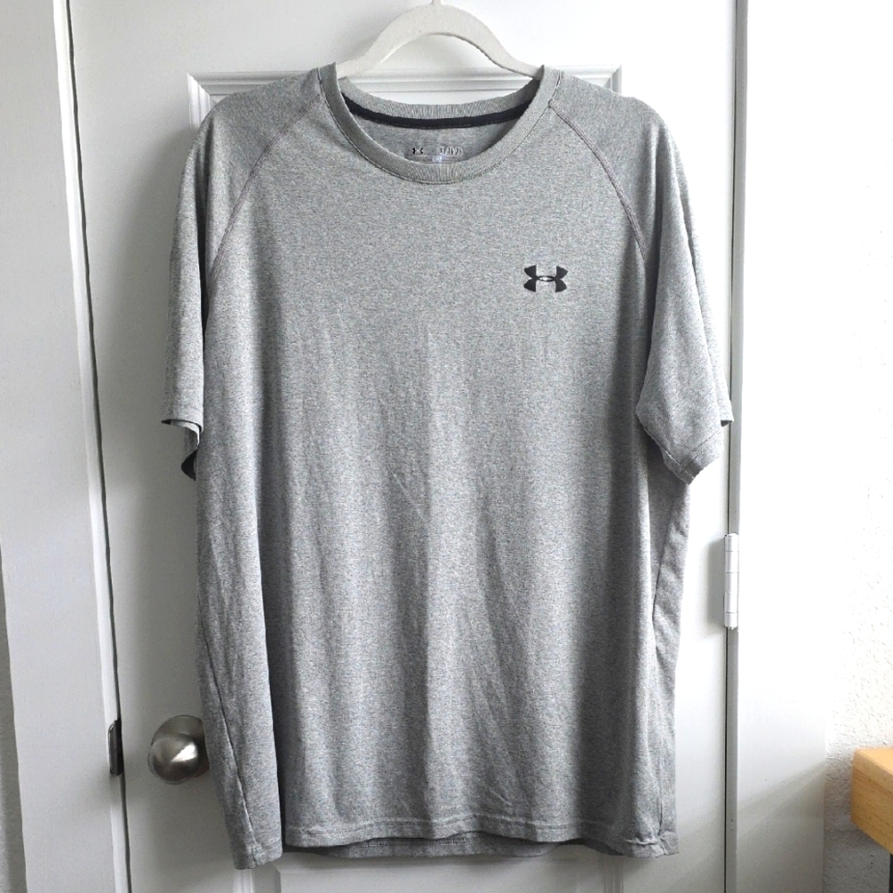 Under Armour Gray Short Sleeve Tee Athletic Casual Loose Fit Xl #78